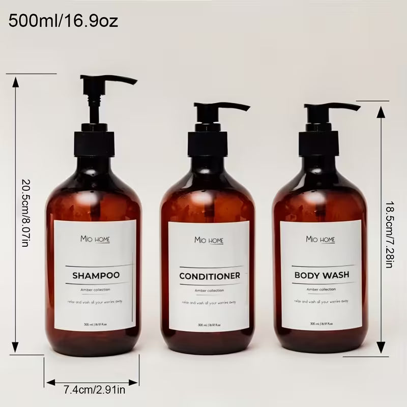Set x 3 Dispensers shampoo/ acondicionador/ body shower