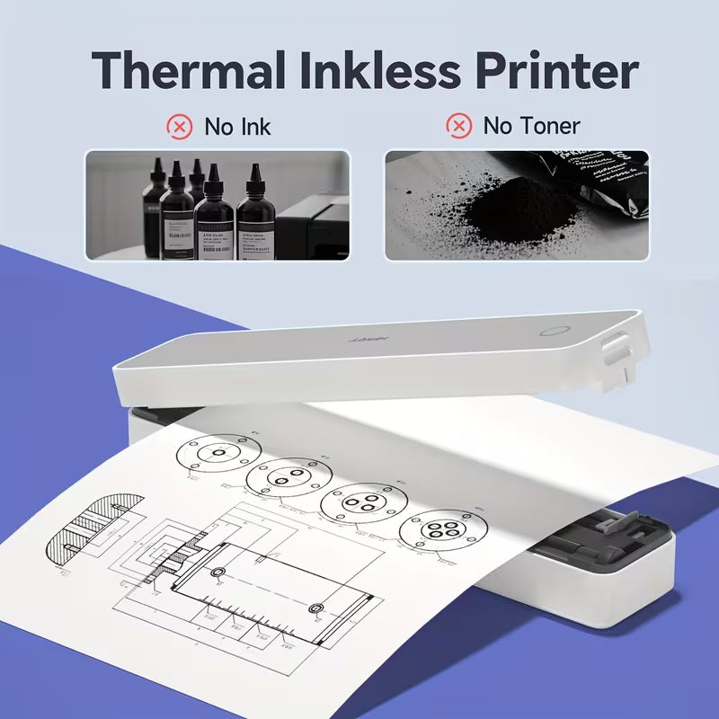 Impresora térmica portátil sin tinta ni tóner
